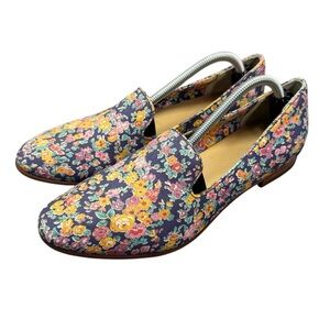 Sebago Hutton Liberty Floral Smoking Flat Slip-On Loafers Tatum Print 8.5